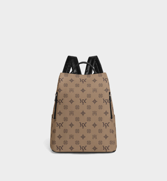 NXY Honeysuckle Pattern Camel Backpack