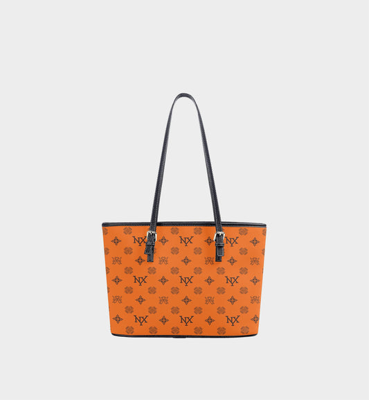 NXY Honeysuckle Pattern Orange Tote Bag