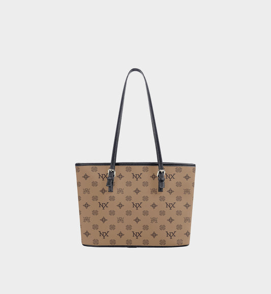NXY Honeysuckle Pattern Camel Tote Bag