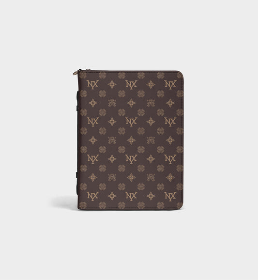 NXY Honeysuckle Pattern Dark Brown Bible Storage Bag - Woven Faith, Timeless Protection