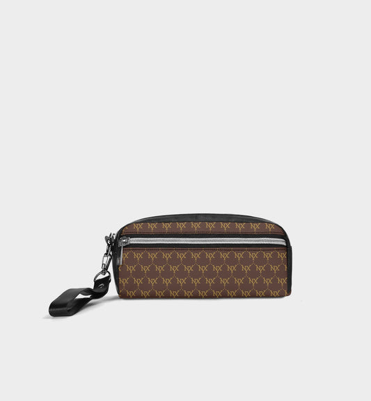 NXY Classic Monogram Brown Clutch Bag