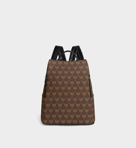 NXY Signature Monogram Brown Backpack