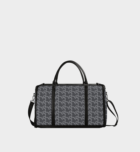 NXY Slanted Monogram Travel Bag (Slate Blue Body + Black Handle)