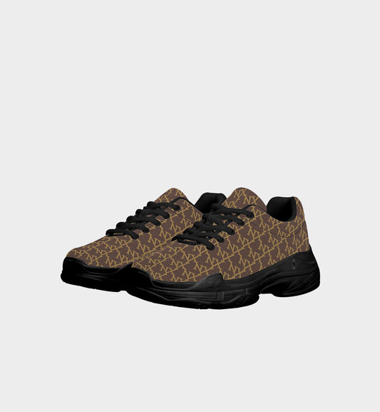 NXY Slanted Monogram Brown Chunky Sneakers