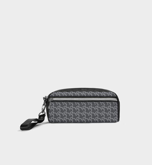 NXY Slanted Monogram Slate Blue Clutch Bag