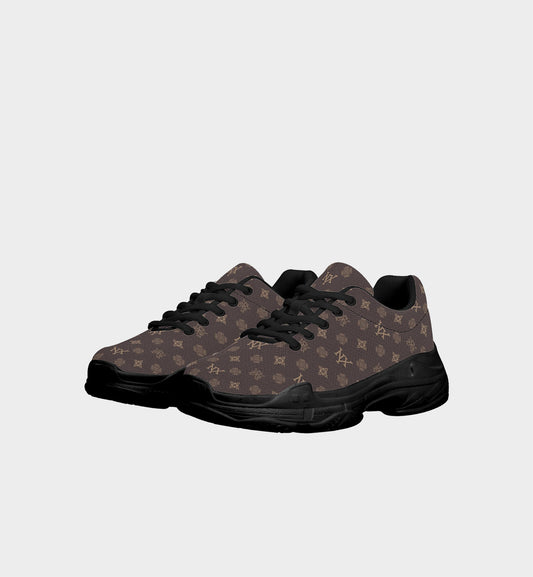NXY Honeysuckle Pattern Dark Brown Chunky Sneakers