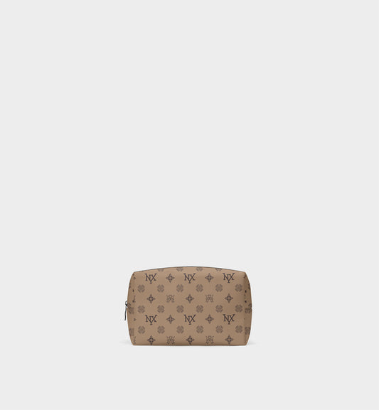 NXY Honeysuckle Pattern Camel Cosmetic Bag