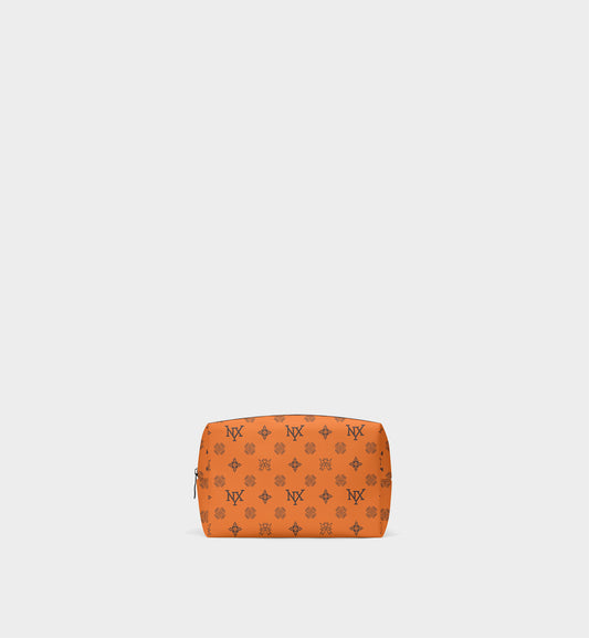 NXY Honeysuckle Pattern Orange Cosmetic Bag