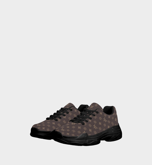 NXY Honeysuckle Pattern Dark Brown Chunky Sneakers