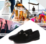 NXY Black Loafers Men丨Men's Penny Loafers & Velvet Loafers Men - Fashion Formal Buckle Casual Dress Shoes