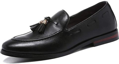 NXY Mocasines con borlas para hombre, zapatos de vestir informales, mocasines de cuero, mocasines Penny, talla de negocios 7-13