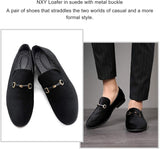 NXY Black Loafers Men丨Men's Penny Loafers & Velvet Loafers Men - Fashion Formal Buckle Casual Dress Shoes