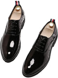 NXY Men’s Oxford Patent Leather Shoes Lace-up Dress Fashion