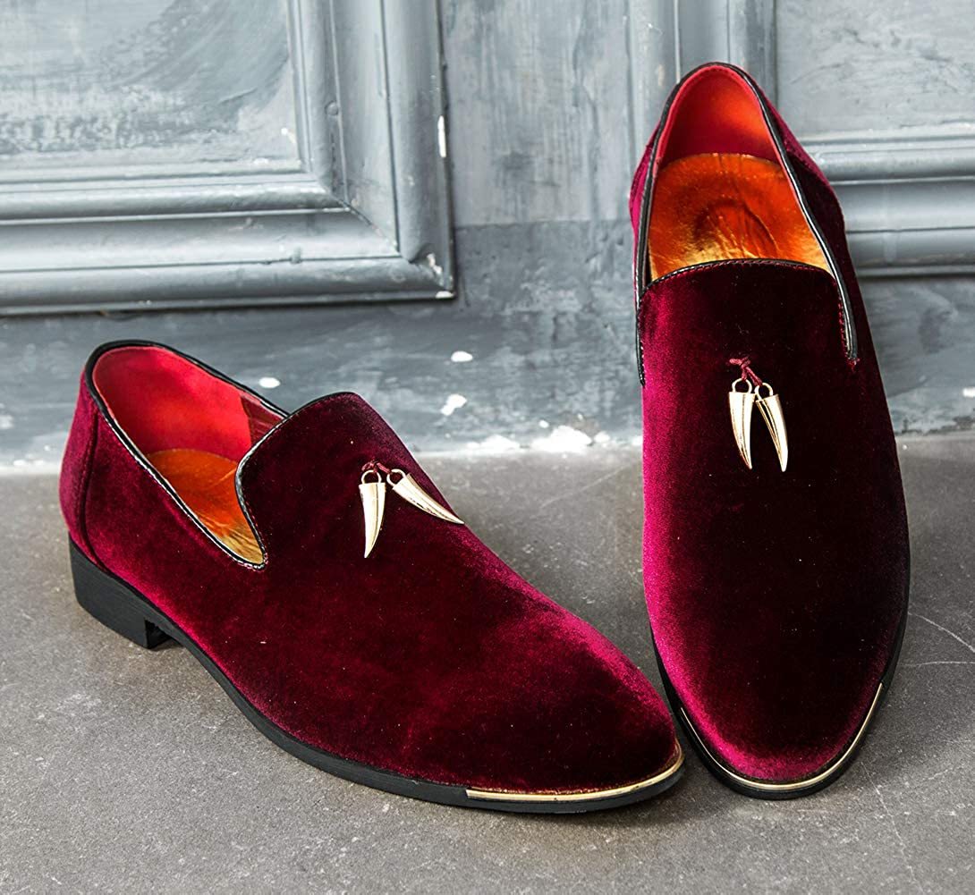 NXY Pantuflas metálicas Penny para hombre, mocasines planos de terciopelo, vestido sin cordones, zapatos de talla grande, talla 6-13