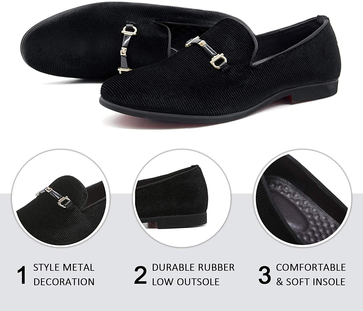 NXY Black Loafers Men丨Men's Penny Loafers & Velvet Loafers Men - Fashion Formal Buckle Casual Dress Shoes