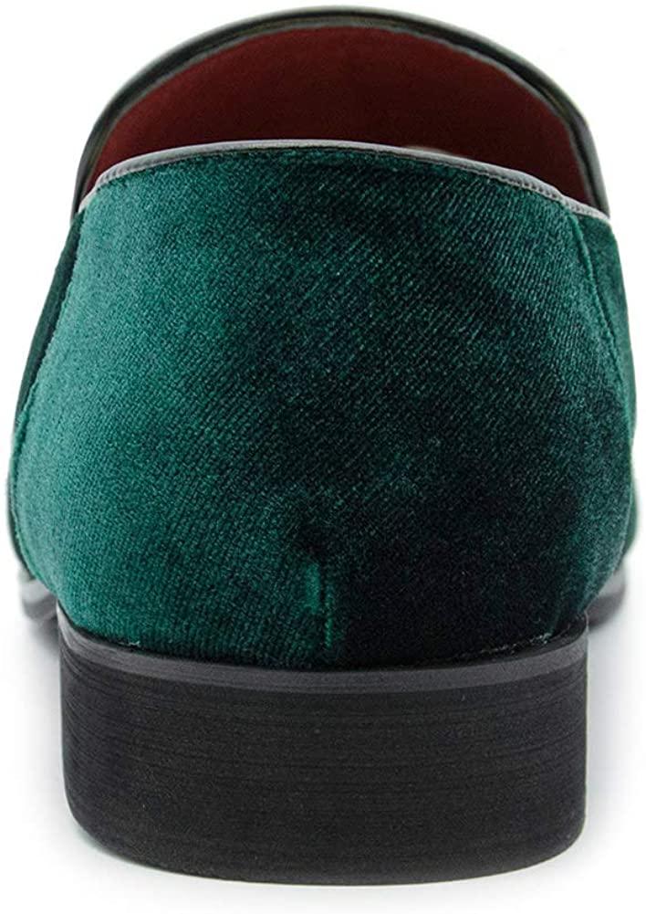 NXY Pantuflas metálicas Penny para hombre, mocasines planos de terciopelo, vestido sin cordones, zapatos de talla grande, talla 6-13