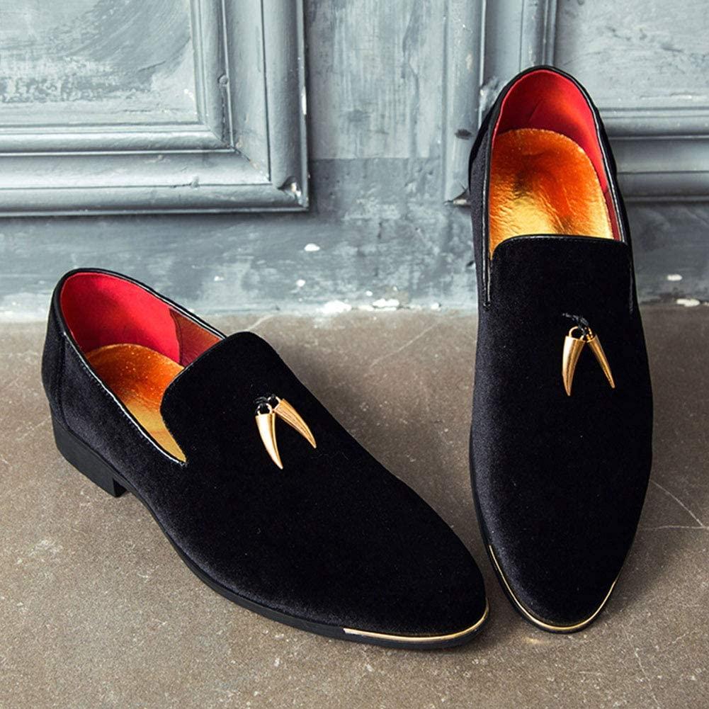 NXY Pantuflas metálicas Penny para hombre, mocasines planos de terciopelo, vestido sin cordones, zapatos de talla grande, talla 6-13