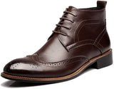 MHB Men&rsquo;s Wingtip Perforated Lace-up Classic Brogue Oxford Ankle Boots