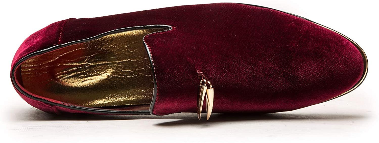 NXY Pantuflas metálicas Penny para hombre, mocasines planos de terciopelo, vestido sin cordones, zapatos de talla grande, talla 6-13