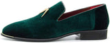 NXY Pantuflas metálicas Penny para hombre, mocasines planos de terciopelo, vestido sin cordones, zapatos de talla grande, talla 6-13