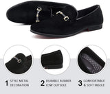 NXY Black Loafers Men丨Men's Penny Loafers & Velvet Loafers Men - Fashion Formal Buckle Casual Dress Shoes