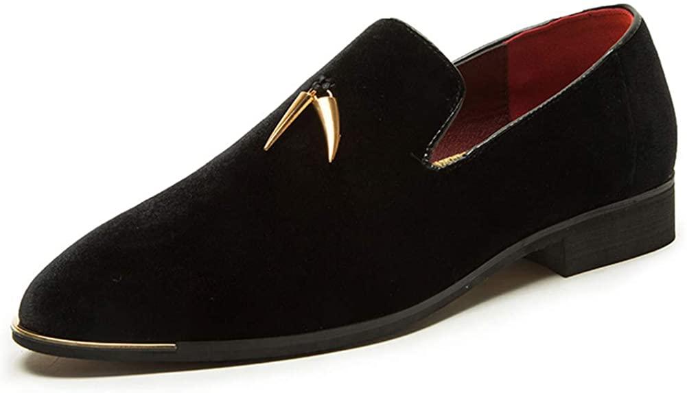 NXY Pantuflas metálicas Penny para hombre, mocasines planos de terciopelo, vestido sin cordones, zapatos de talla grande, talla 6-13