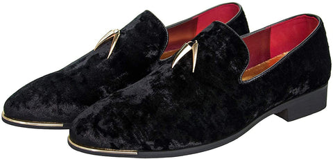 NXY Mocasines con Borlas de Terciopelo para Hombre Zapatillas para Fumar Fiesta Zapatos de Vestir Azules y Dorados Zapatos de Conducción Informales Antideslizantes