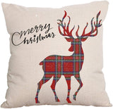 MHB Christmas Pillow Cover Decorations 18"x18" Christmas Decorative Couch Pillow Cases Linen Pillow Square Cushion Cover for Sofa, Couch, Bed and Car