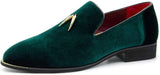 NXY Pantuflas metálicas Penny para hombre, mocasines planos de terciopelo, vestido sin cordones, zapatos de talla grande, talla 6-13