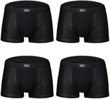 NXY Men's 2-4-Pack Cool Comfort Breathable Mesh Boxer Brief Ice Silk Shorts Underwear Black Blue Grey