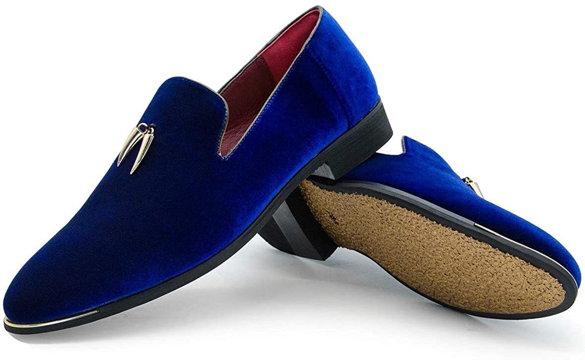 NXY Pantuflas metálicas Penny para hombre, mocasines planos de terciopelo, vestido sin cordones, zapatos de talla grande, talla 6-13