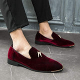 NXY Pantuflas metálicas Penny para hombre, mocasines planos de terciopelo, vestido sin cordones, zapatos de talla grande, talla 6-13