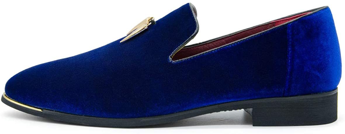NXY Pantuflas metálicas Penny para hombre, mocasines planos de terciopelo, vestido sin cordones, zapatos de talla grande, talla 6-13