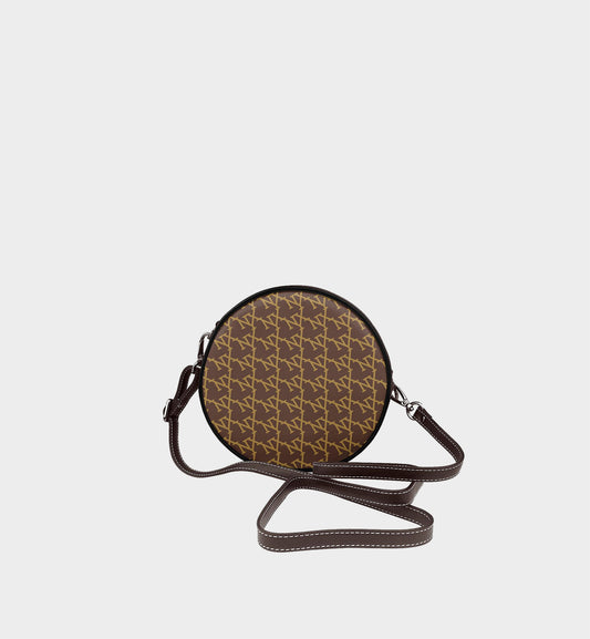 NXY Slanted Monogram Brown Mini Circular Bag