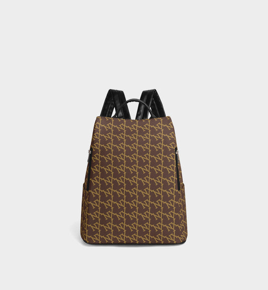 NXY Slanted Monogram Brown Backpack
