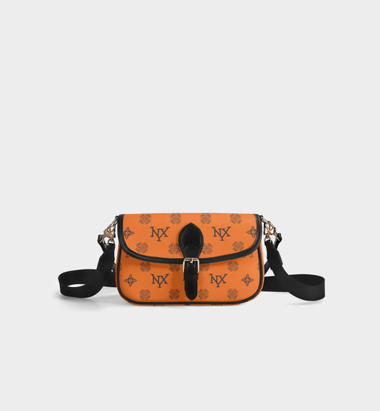 Honeysuckle Pattern Orange Crossbody Satchel