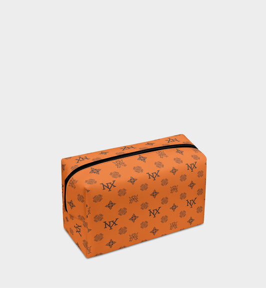 NXY Honeysuckle Pattern Orange Cosmetic Bag