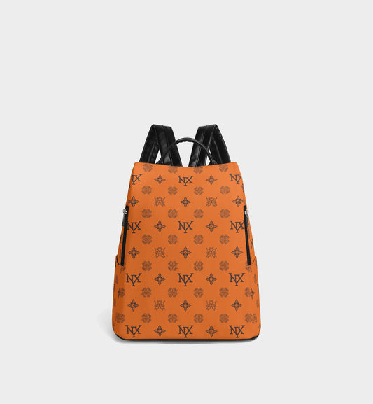 NXY Honeysuckle Pattern Orange Backpack