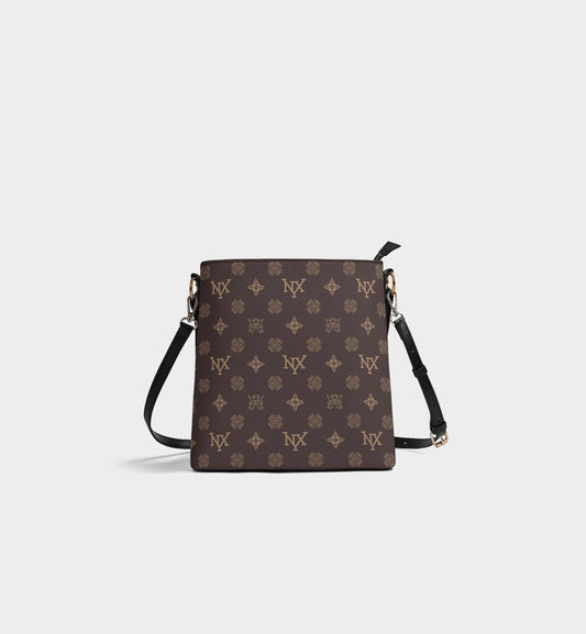 NXY Honeysuckle Pattern Dark Brown Bucket Bag