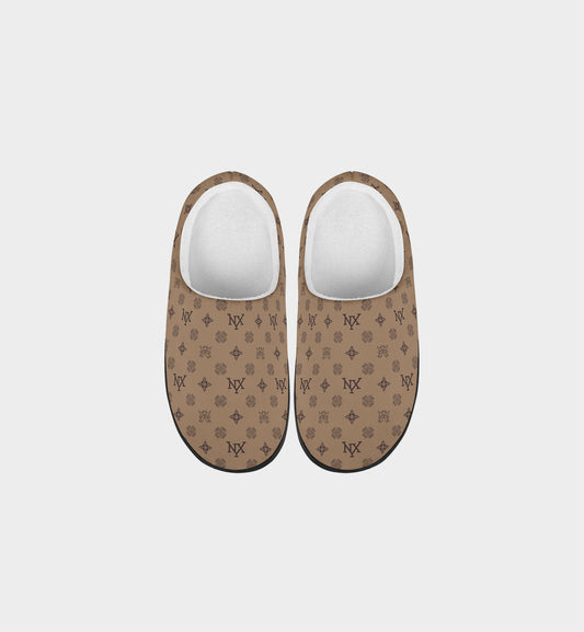 NXY Honeysuckle Pattern Camel Indoor Slippers