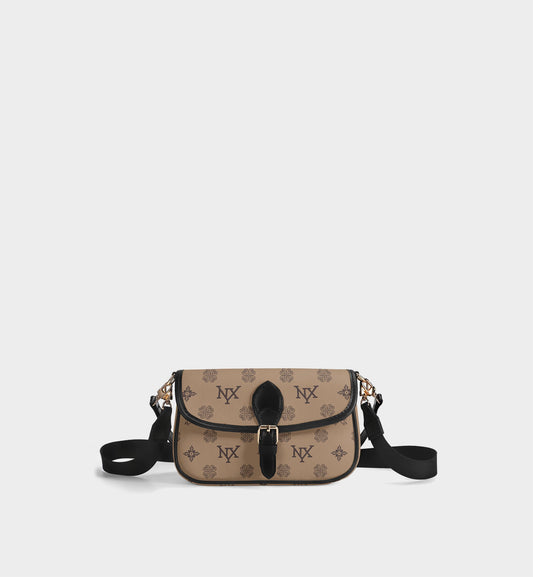 NXY Honeysuckle Pattern Camel Crossbody Satchel