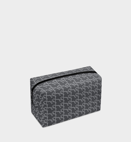 NXY Slanted Monogram Slate Blue Cosmetic Bag