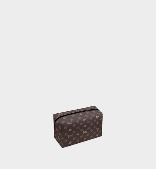 NXY Honeysuckle Pattern Dark Brown Cosmetic Bag