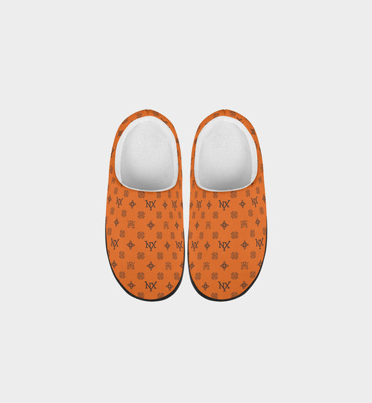 NXY Honeysuckle Pattern Orange Indoor Slippers