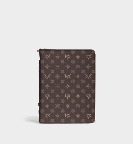 NXY Honeysuckle Pattern Dark Brown Bible Storage Bag - Woven Faith, Timeless Protection
