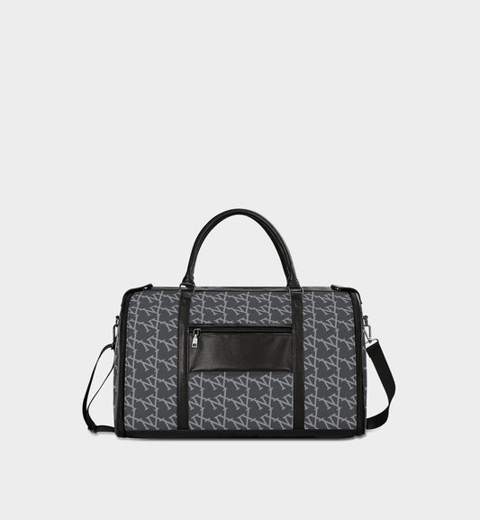 NXY Slanted Monogram Travel Bag (Slate Blue Body + Black Handle)