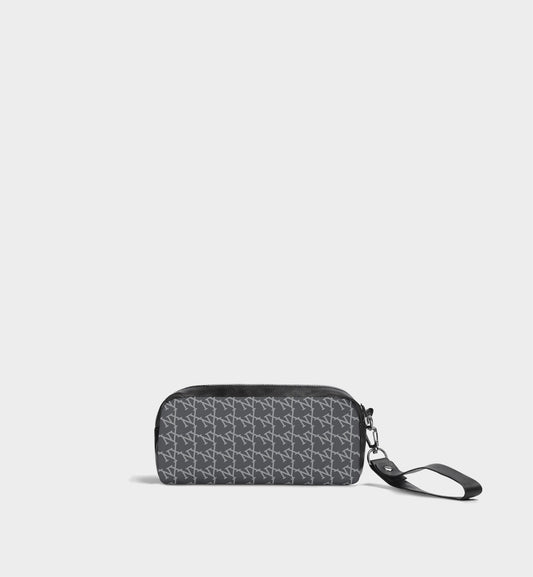 NXY Slanted Monogram Slate Blue Clutch Bag