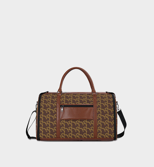 NXY Slanted Monogram Travel Bag (All-Brown)