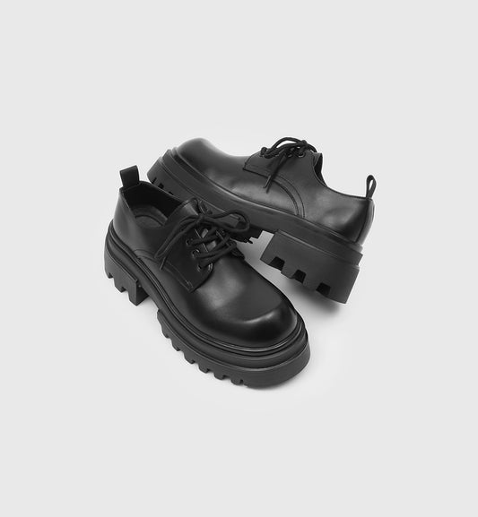 British-Style Platform Elevator Derby Shoes