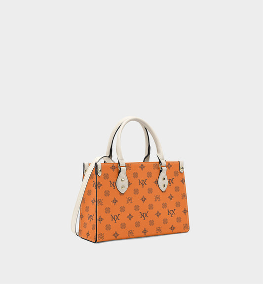 NXY Honeysuckle Pattern Orange Handle Bag